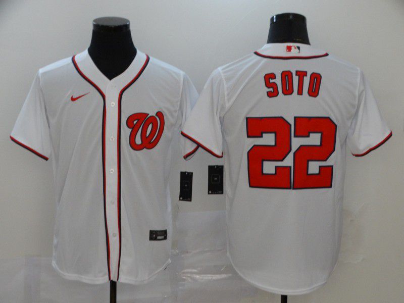 Men Washington Nationals 22 Soto White Nike Game MLB Jerseys